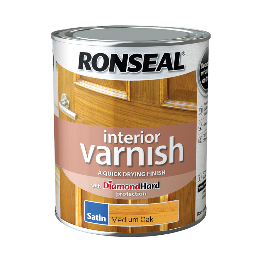 Ronseal Interior Varnish Medium Oak Satin 750ml