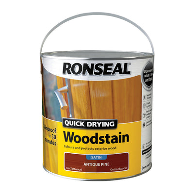 Ronseal Quick Drying Woodstain Antique Pine Satin 2.5L