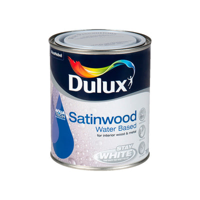 Dulux Water Based Satinwood Pure Brilliant White 750ml Dulux Water Based Satinwood Pure Brilliant White 750ml