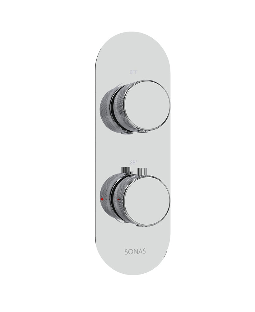 Quantum Knurled Twin Shower Valve Dual O