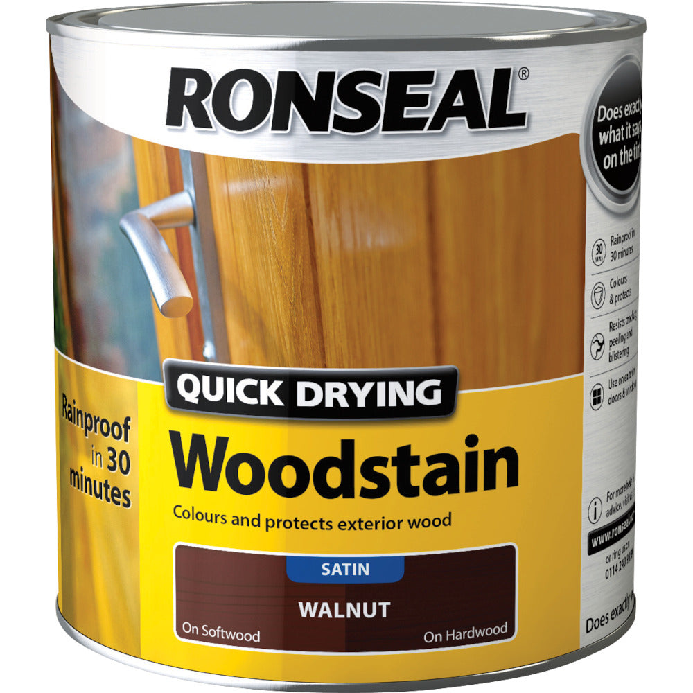 Ronseal Quick Drying Woodstain Walnut Satin 2.5L