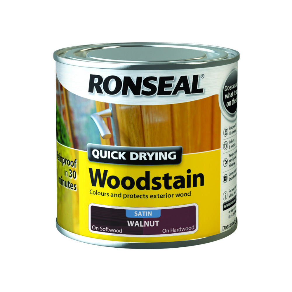Ronseal Quick Drying Woodstain Walnut Satin 250ml