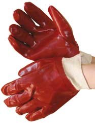 P.V.C KNITWRIST RED GLOVE