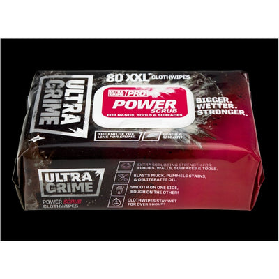 Ultra Grime - PRO Power Scrub XXL+ Clothwipes 80 Pack