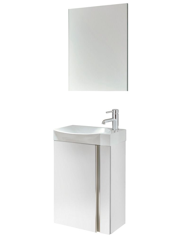 Prague 45cm Gloss White Wall Hung Vanity
