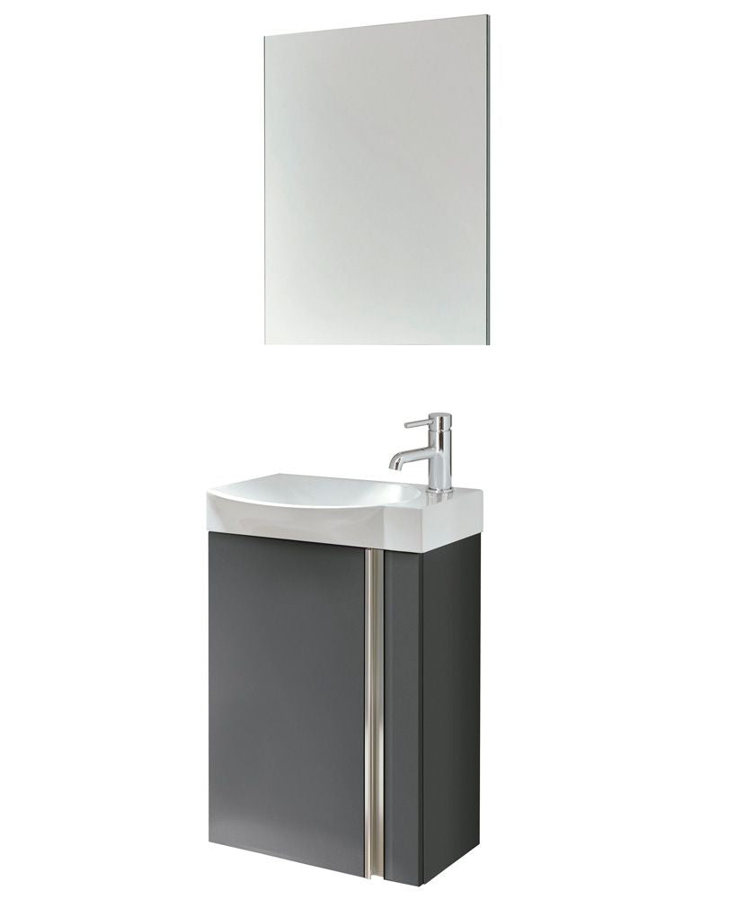 Prague 45cm Gloss Grey Wall Hung Vanity
