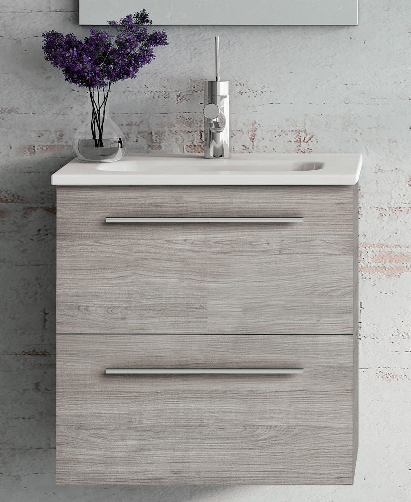 Paris 50cm Sandy Grey Wall Hung 2 Drawer