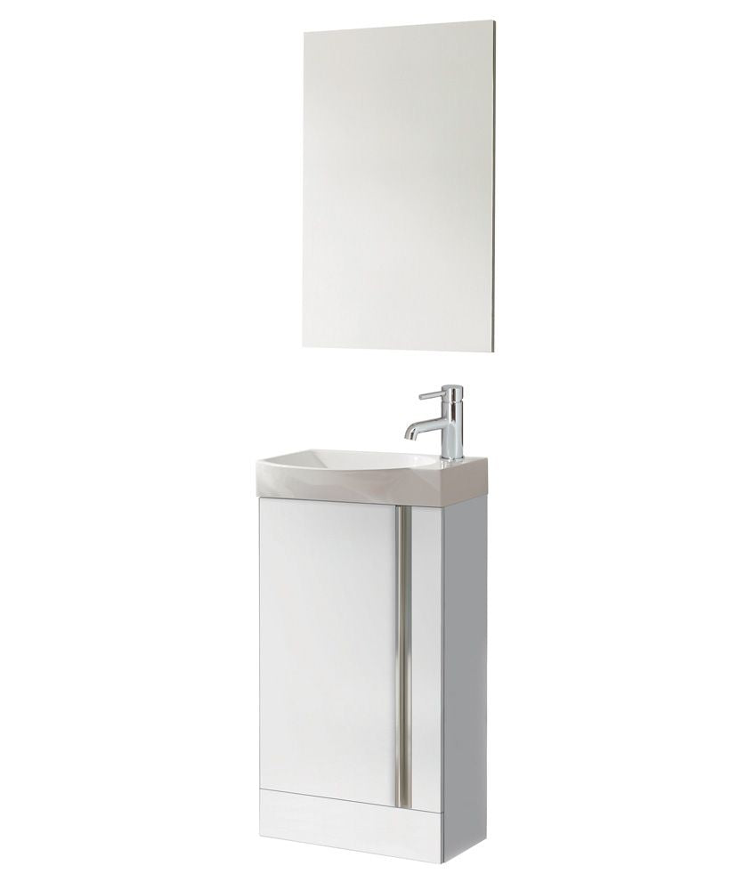 Prague Gloss White 45cm Floor Standing V