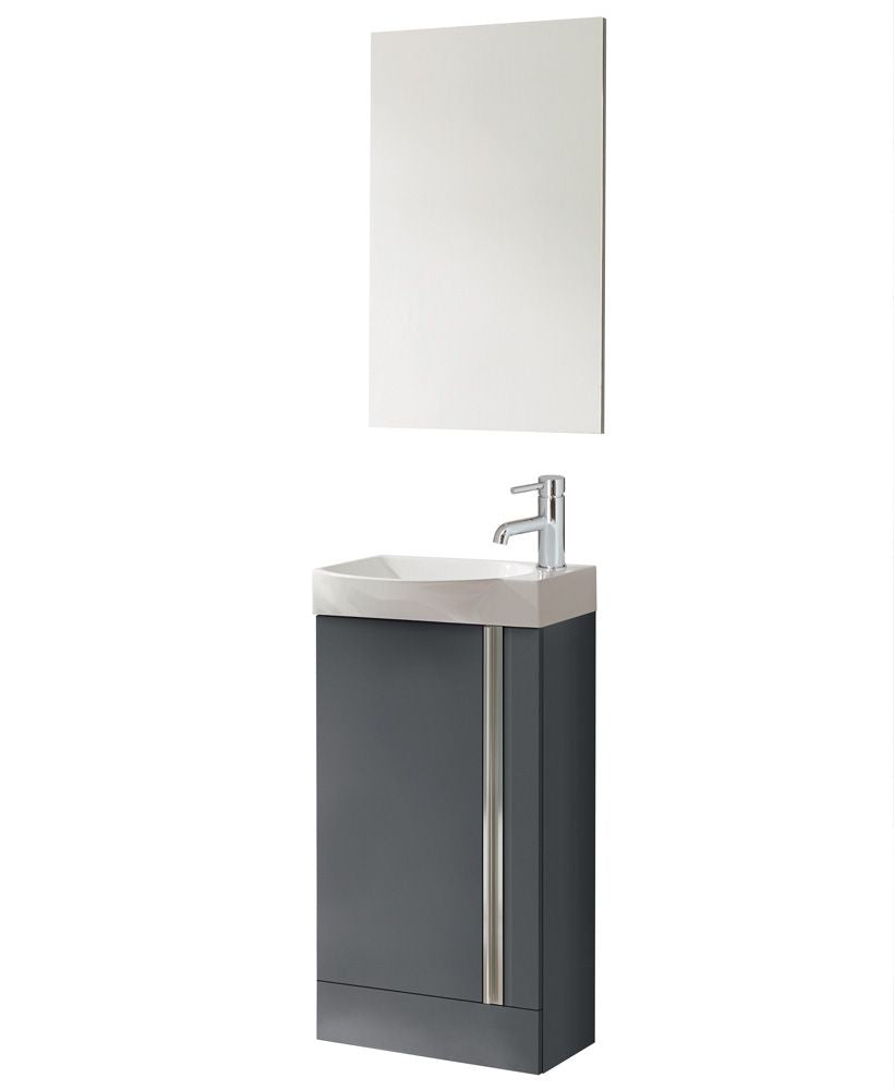 Prague Gloss Grey 45cm Floor Standing Va
