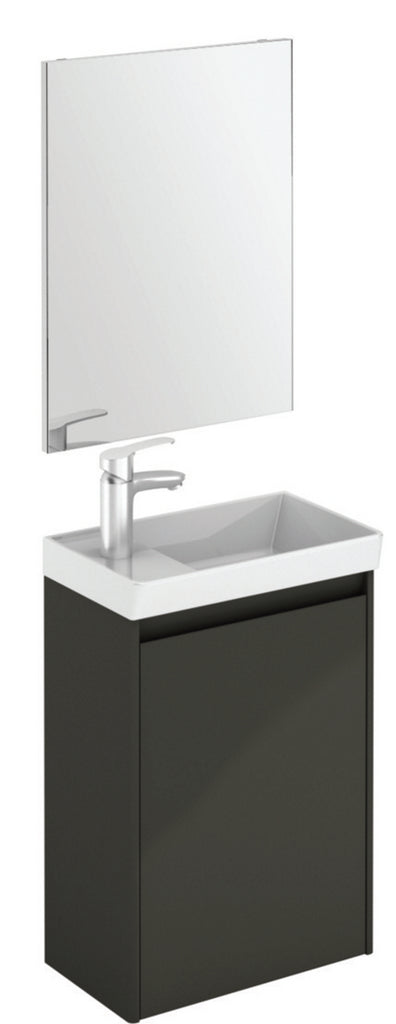 Dijon Cloakroom Gloss Grey 45cm Wall Hun