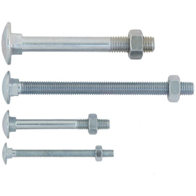 Tucks - CSH Bolt & Nut Zinc Plated DIN603 M10x80mm (Box100)