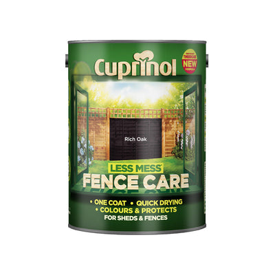 Cuprinol Less Mess Fence Care Rich Oak 5L