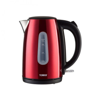 Tower - Jug Kettle Red Stainless Steel - 1.7ltr