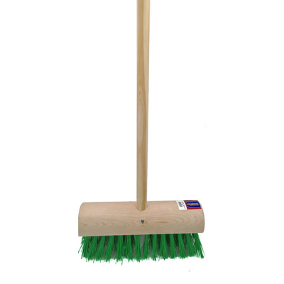 Heavy Duty Synthetic Yard Brush With Handle - 13in