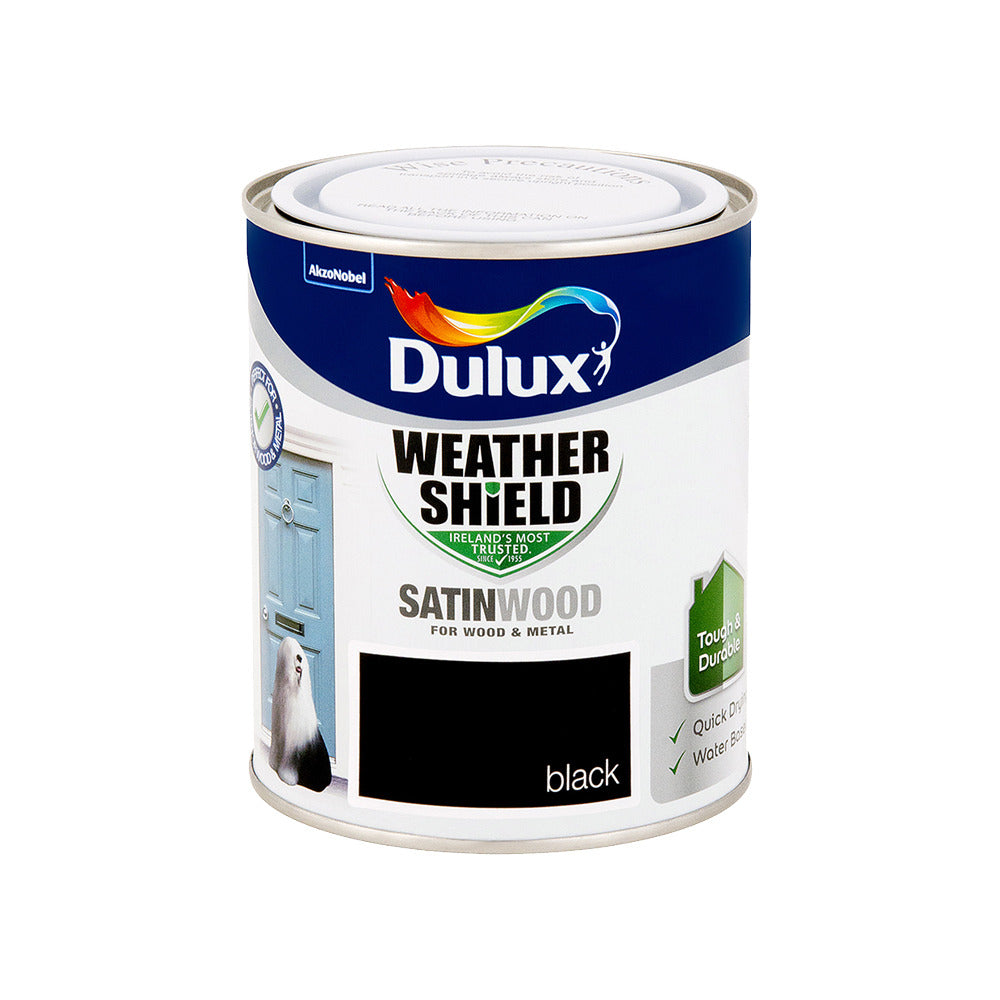 Dulux Weathershield Exterior satin Black 750ml