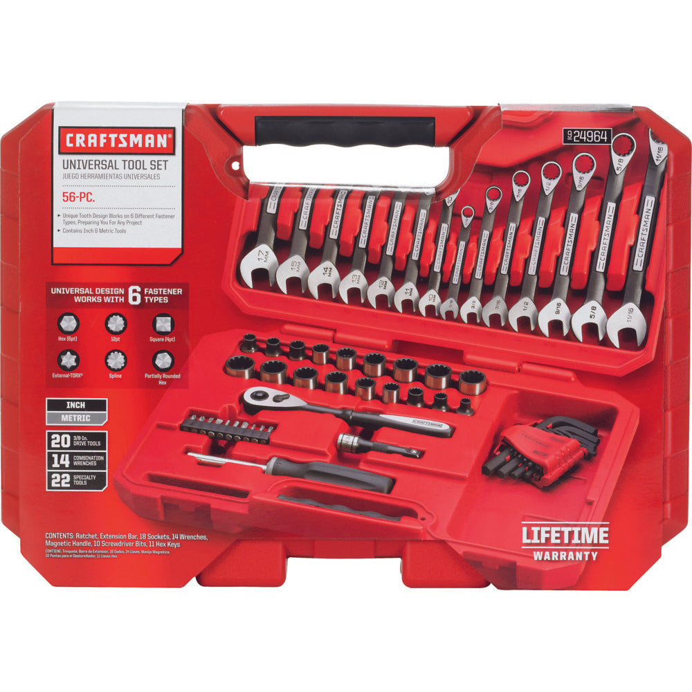 Mechanics Tool Set Universal Alloy Steel - 56pce