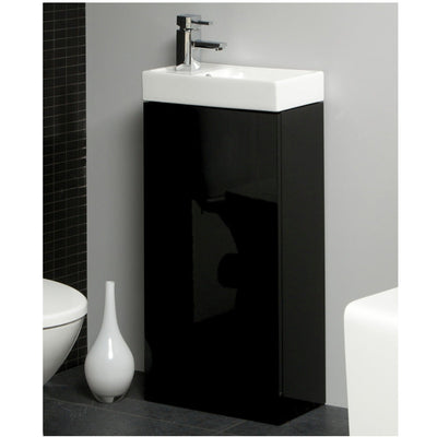 Floor Standing Vanity Unit & Washbasin Black - 40cm