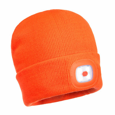 Portwest - Beanie USB Rechargeable LED Head Light  - Orange