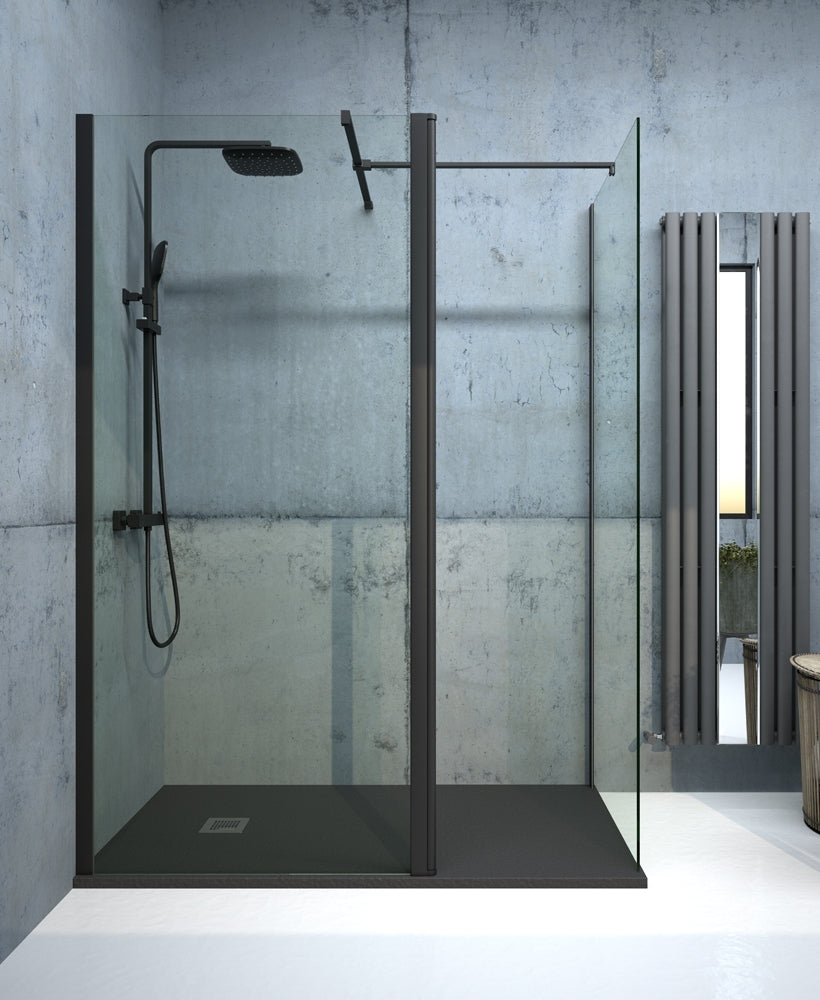 Aspect 700mm Wetroom Panel - Matt Black
