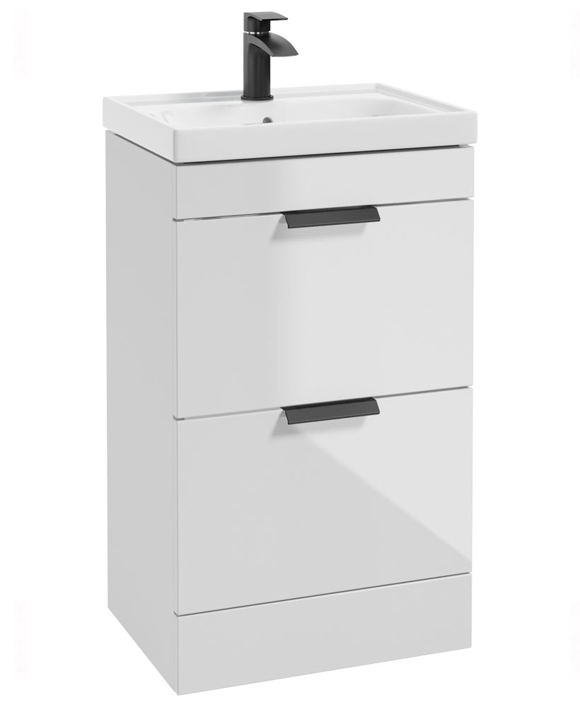 Stockholm Gloss White 50cm 2 Drawer Floo
