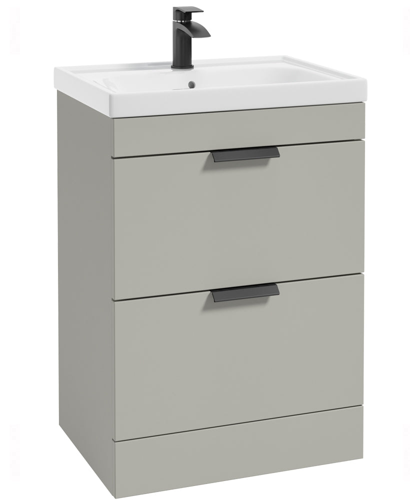 Stockholm Arctic Grey Matt 60cm 2 Drawer