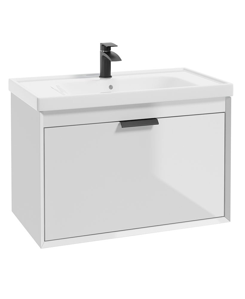 Fjord Gloss White  80cm Wall Hung Vanity