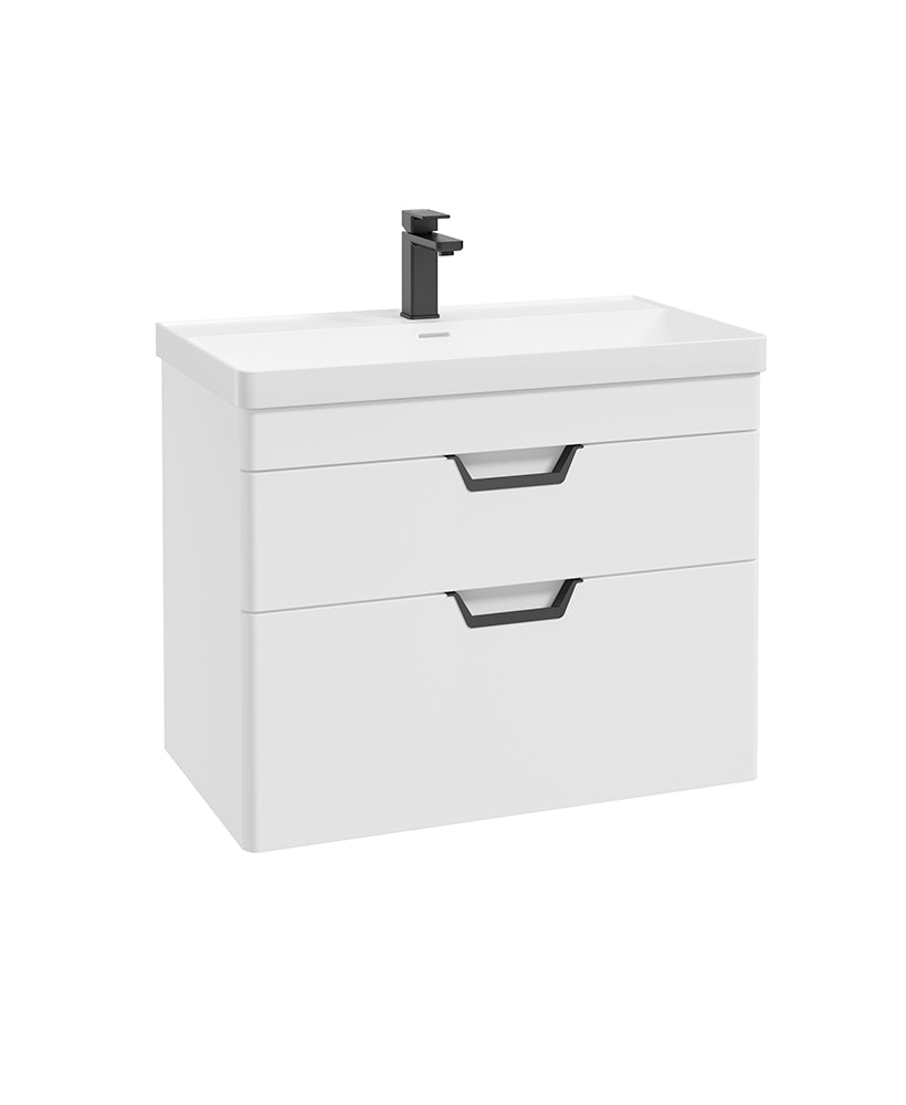 Freya 80cm 2 Drawer Wall Hung Vanity Uni