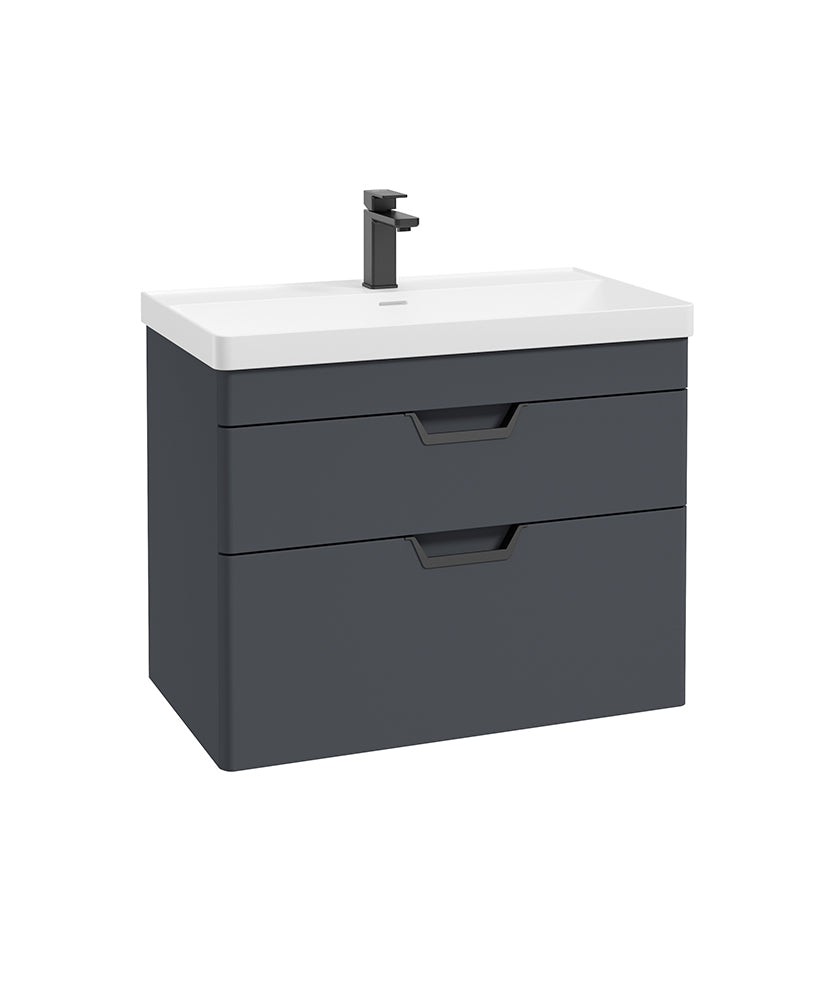 Freya 80cm 2 Drawer Wall Hung Vanity Uni