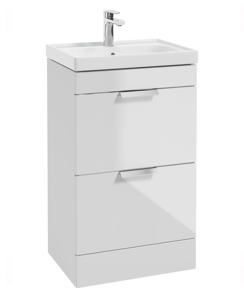 Stockholm Gloss White 50cm 2 Drawer Floo