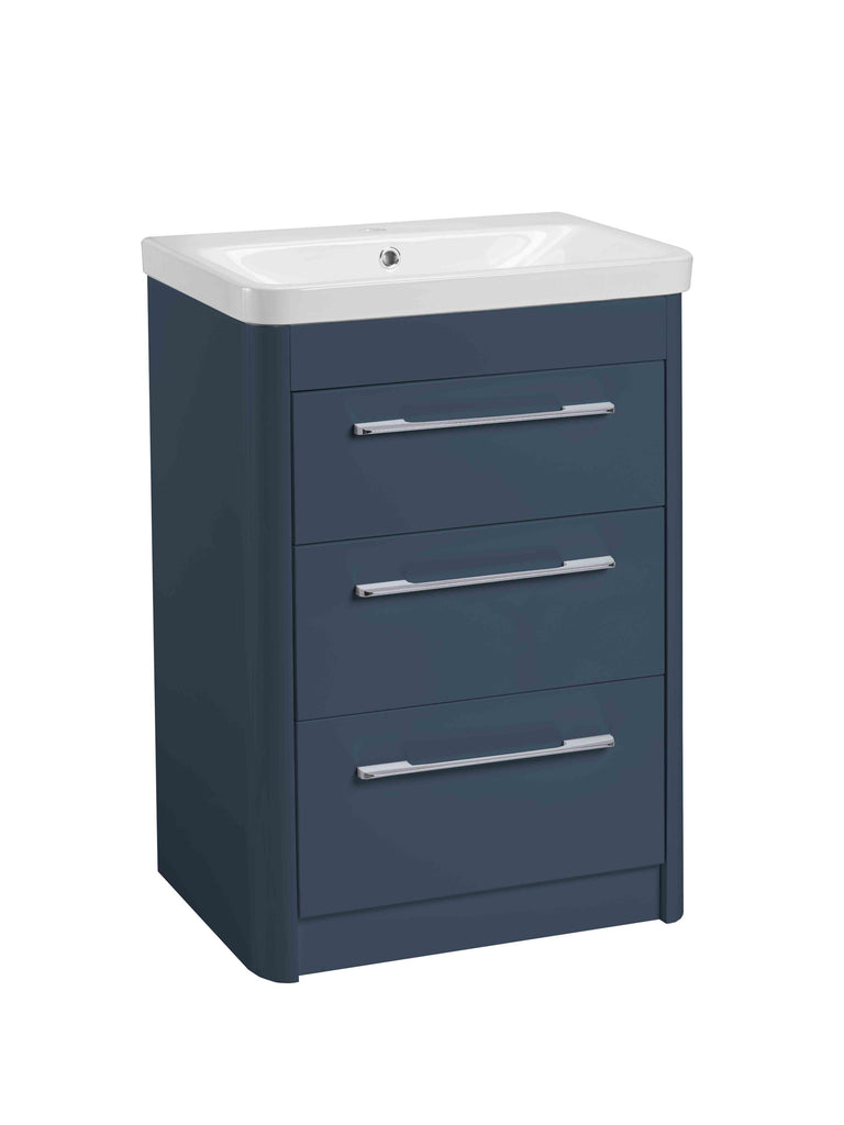 Contour 600mm Floor Mounted 3 Door - Dark Blu