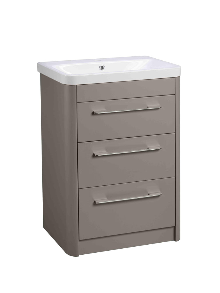 Contour 600mm Floor Mounted 3 Door - Stone Gr