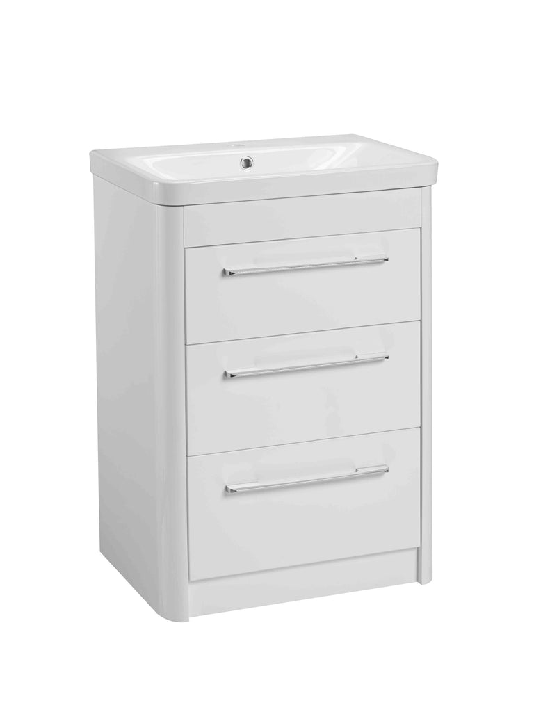 Contour 600mm Floor Mounted 3 Door - White