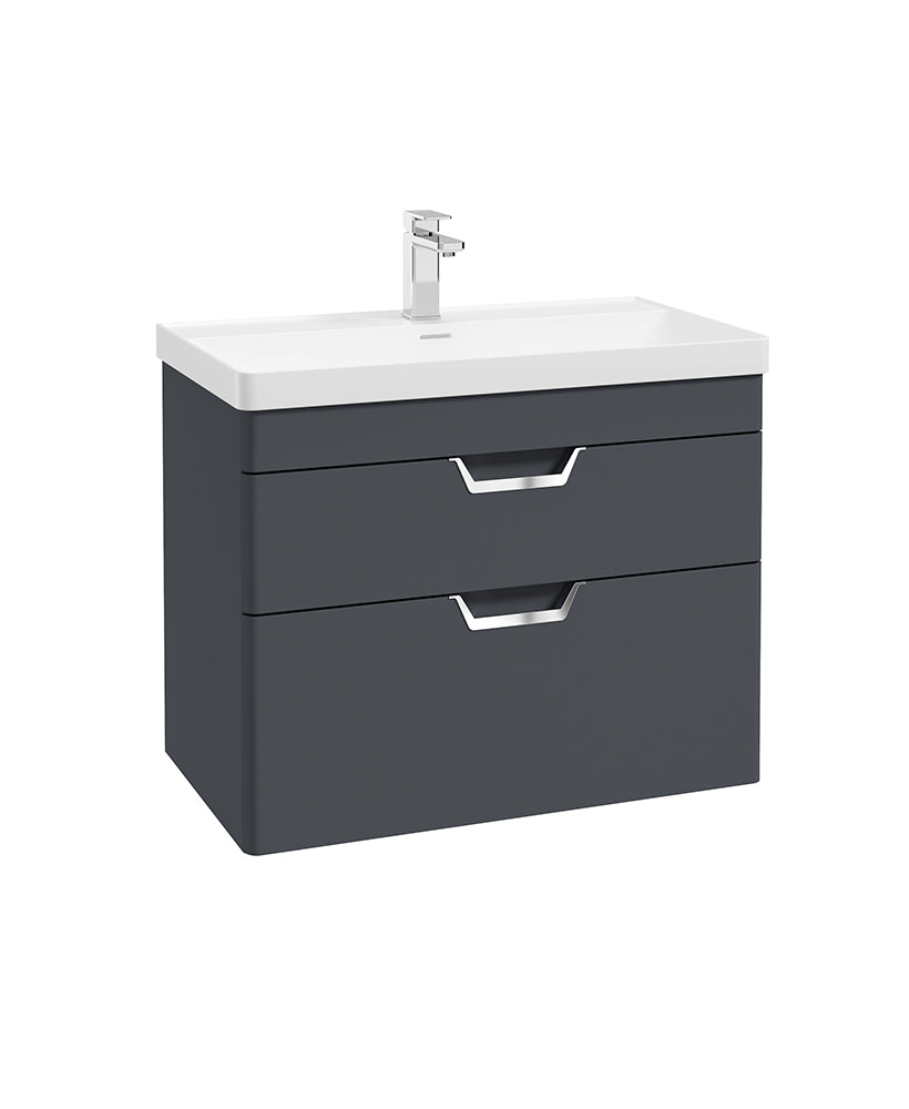Freya 80cm 2 Drawer Wall Hung Vanity Uni