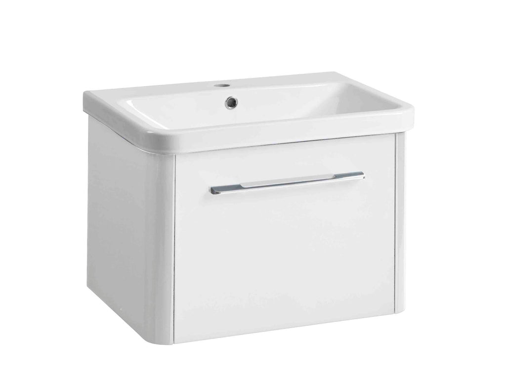 Contour 600mm Wall Mounted 1 Door - White