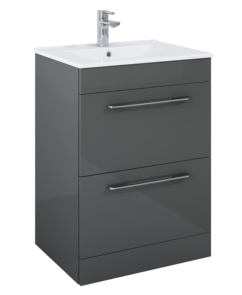 Otto Plus 60cm Gloss Grey Floor Standing