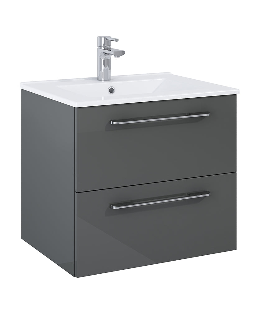 Otto Plus Gloss Grey 60cm 2 Drawer Wall