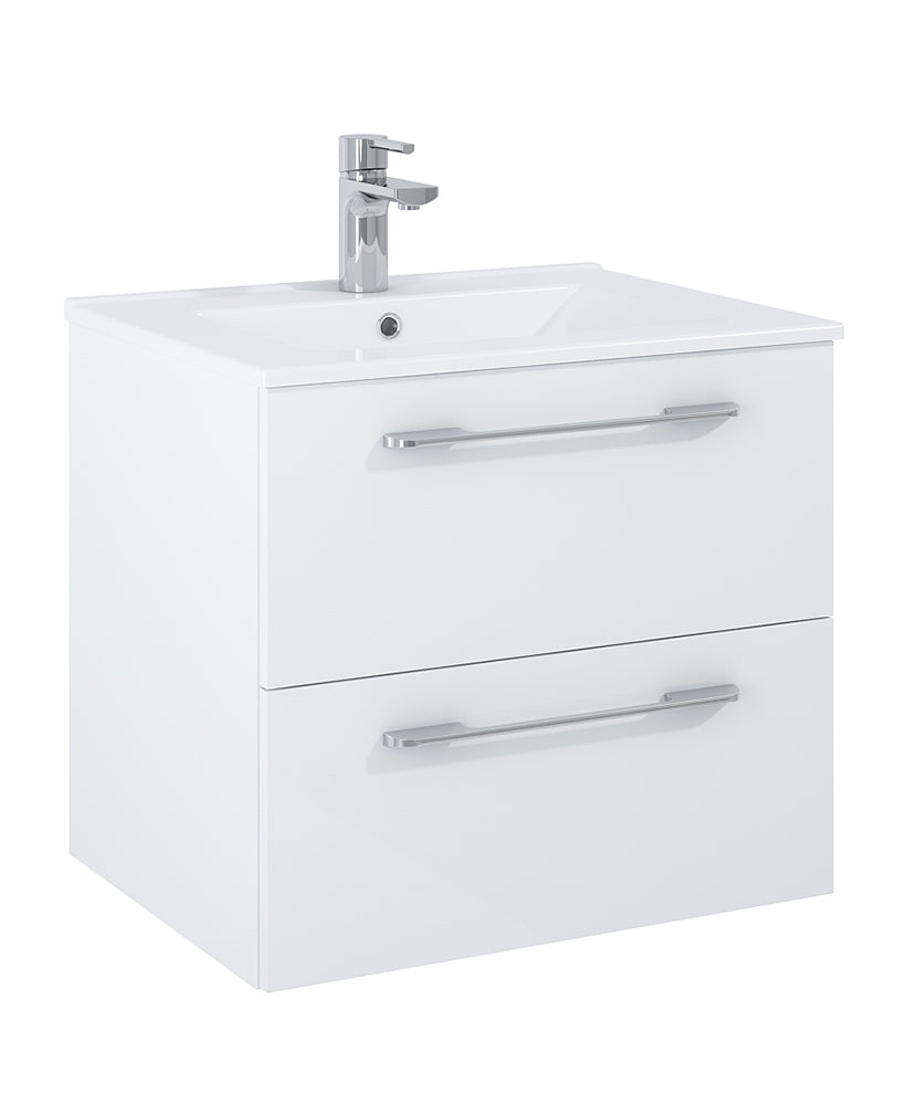 Otto Plus Gloss White 60cm 2 Drawer Wall