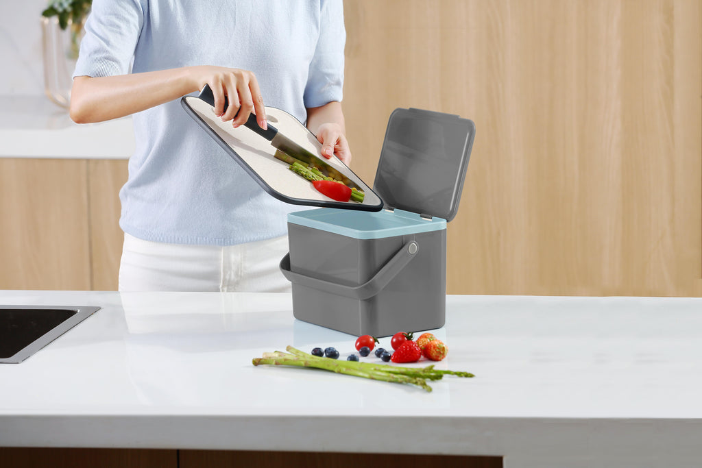 EKO Deco Compostable Waste Caddy Grey 4L
