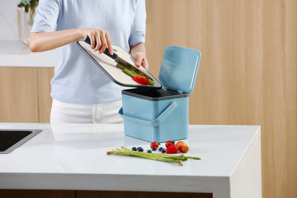 EKO Deco Compostable Waste Caddy Blue 4L