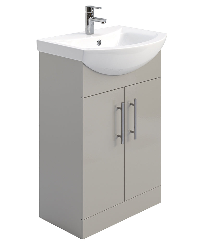 Belmont Gloss Light Grey 55cm Vanity Uni