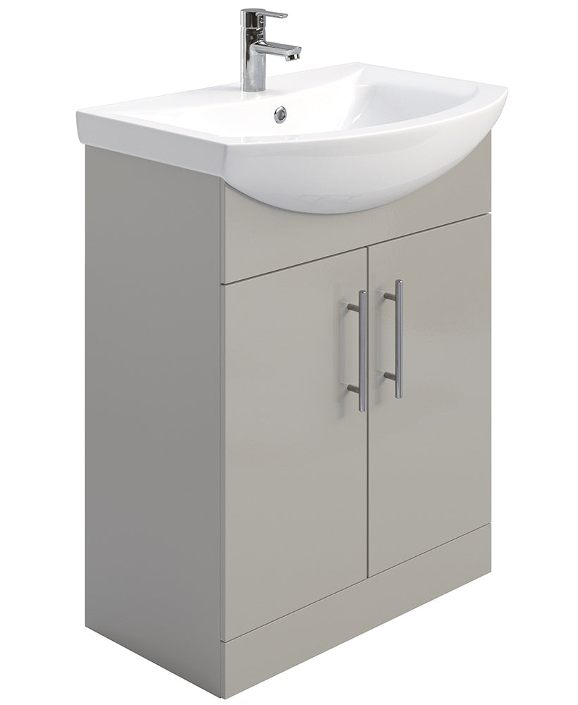 Belmont Gloss Light Grey 65cm Vanity Uni