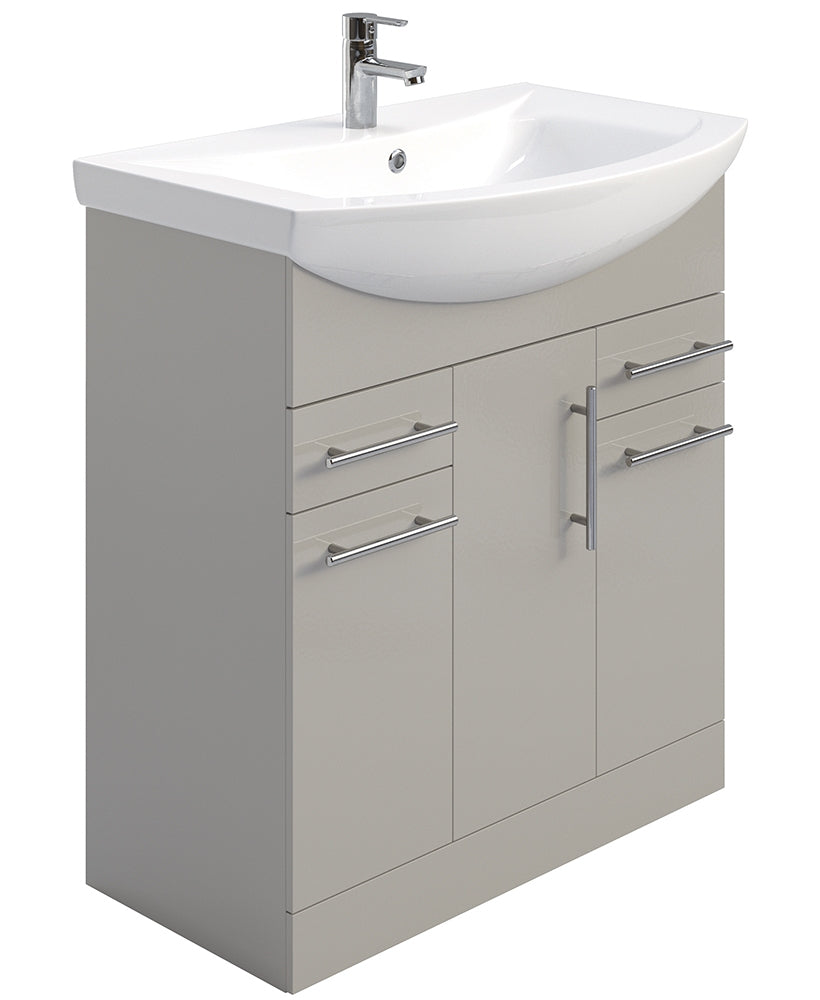 Belmont Gloss Light Grey 75cm Vanity Uni