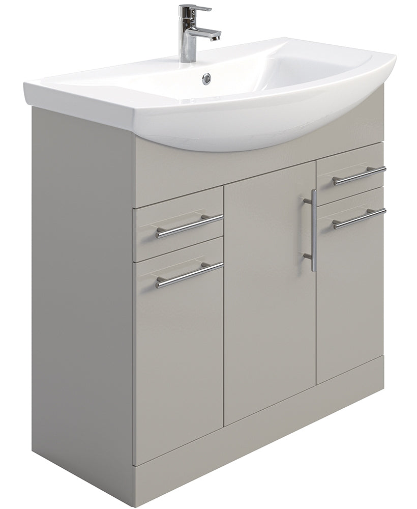 Belmont Gloss Light Grey 85cm Vanity Uni