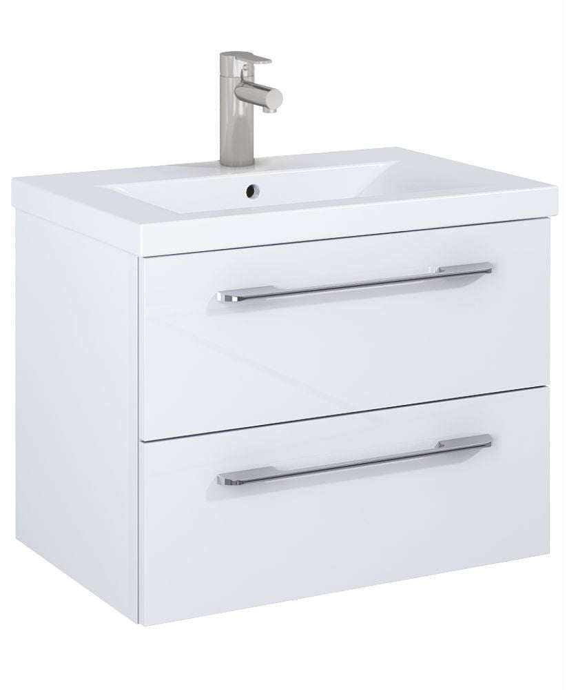 Otto Plus Gloss White 60cm 2 Drawer Wall