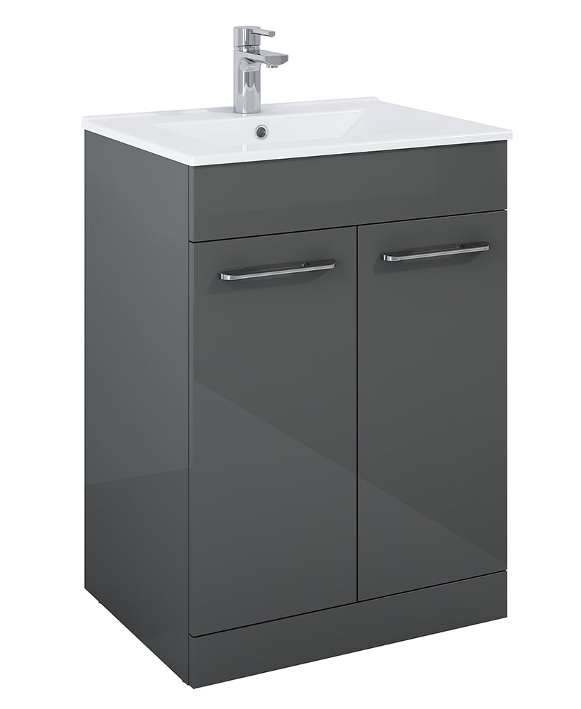 Otto Plus 60cm Gloss Grey Floor Standing