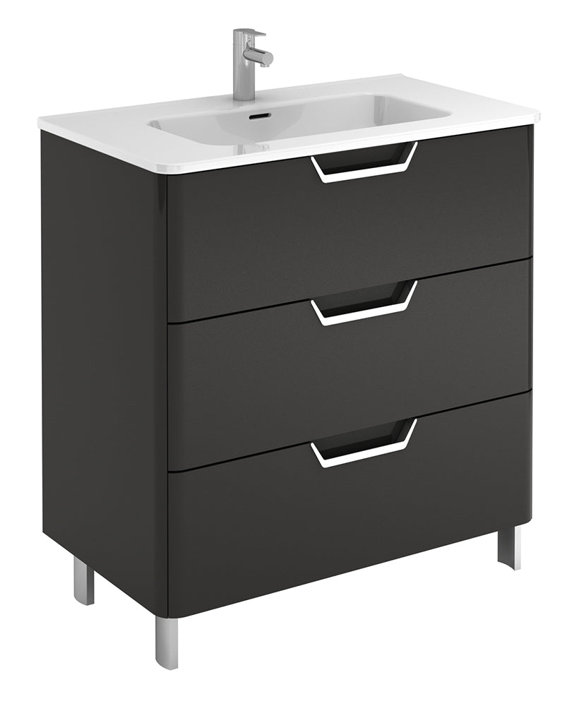 Lyon Gloss Grey 3 Drawer 80cm Floor Stan