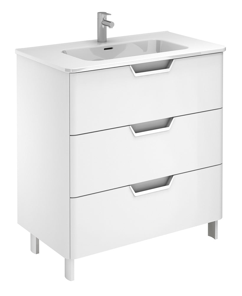 Lyon Gloss White 3 Drawer 80cm Floor Sta