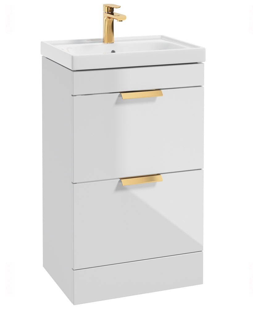 Stockholm Gloss White 50cm 2 Drawer  Flo