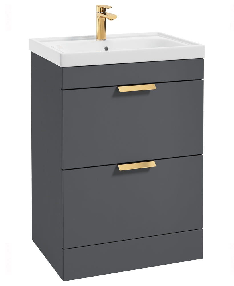 Stockholm Midnight Grey Matt 60cm 2 Draw