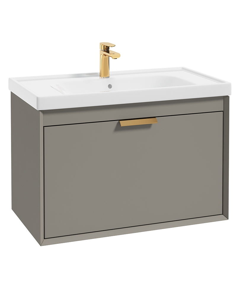 Fjord Khaki Matt  80cm Wall Hung Vanity